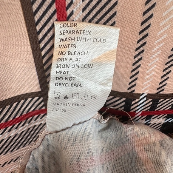 NWT Patpat Black/Red/White/Tan Plaid Drawstring Ruched Bodycon Dress; Size M - Picture 8 of 11